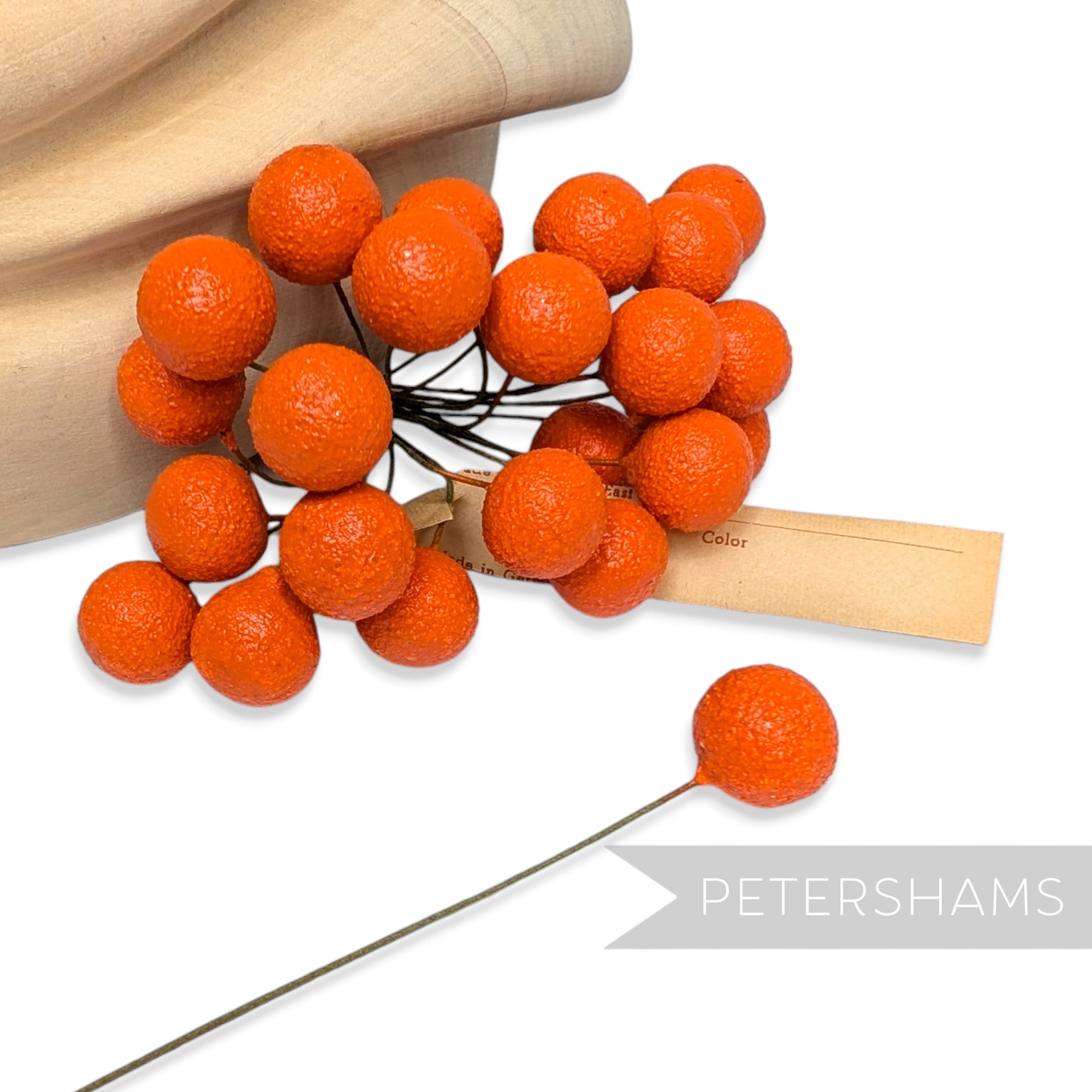 'Timmy' Vintage 1950/60s Wired Orange Fruits - 24 stems
