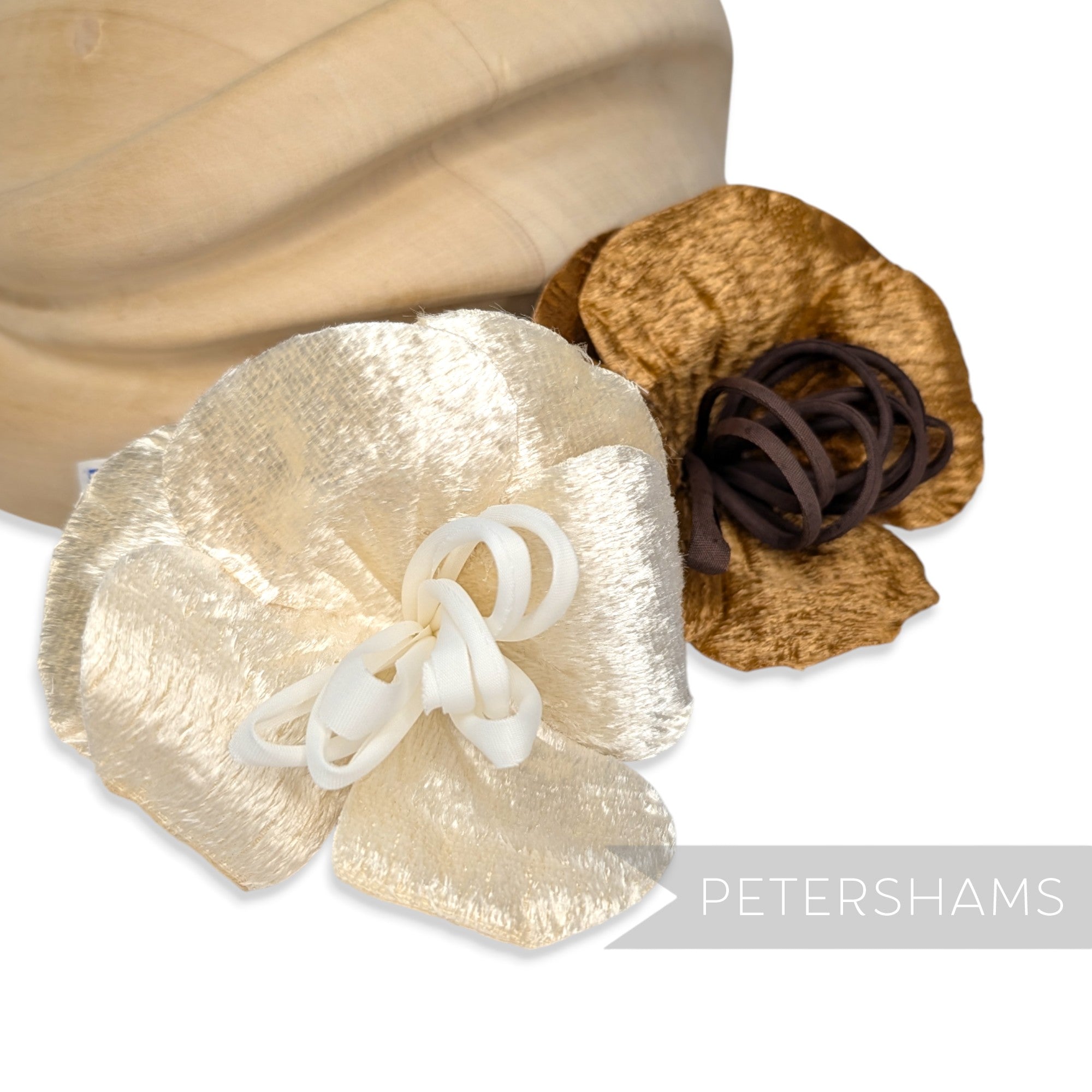 'Samy' Vintage 1970/80s German Velvet Camellia Organdie Looped Center Flower