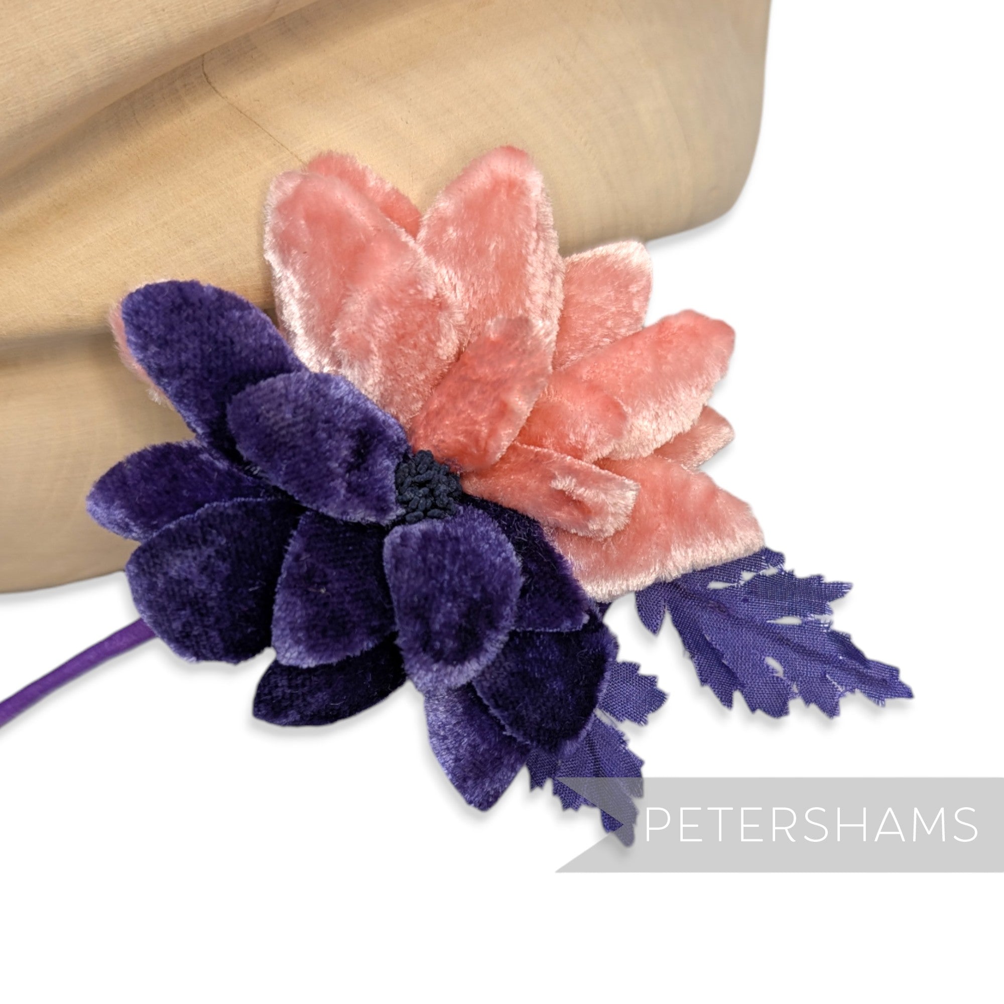 'Twobie' Two-Tone Vintage Velvet Czech Daisy Flower