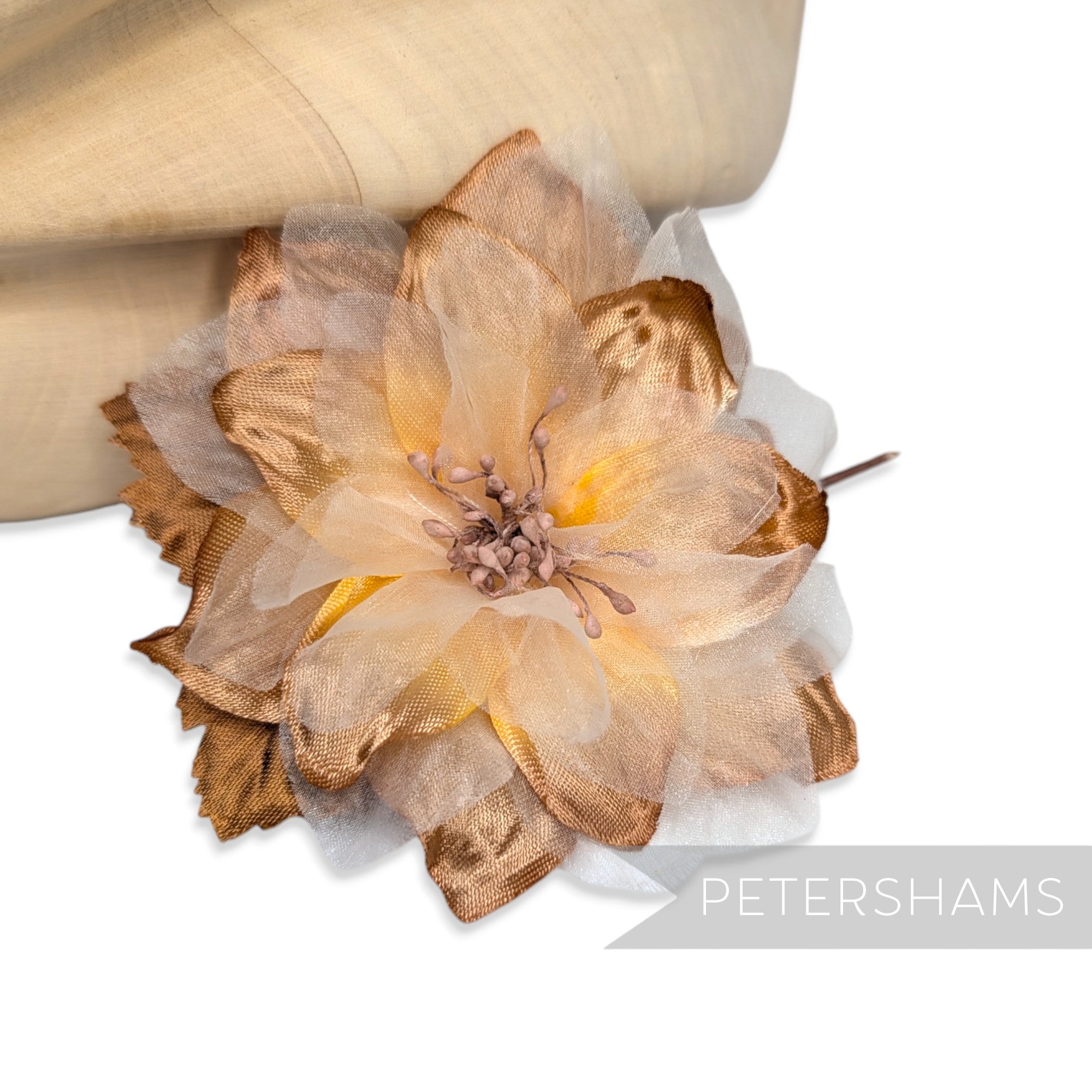 'Thelma' 8.5cm Vintage 1960/70's Organza and Silk Layered Millinery Flower