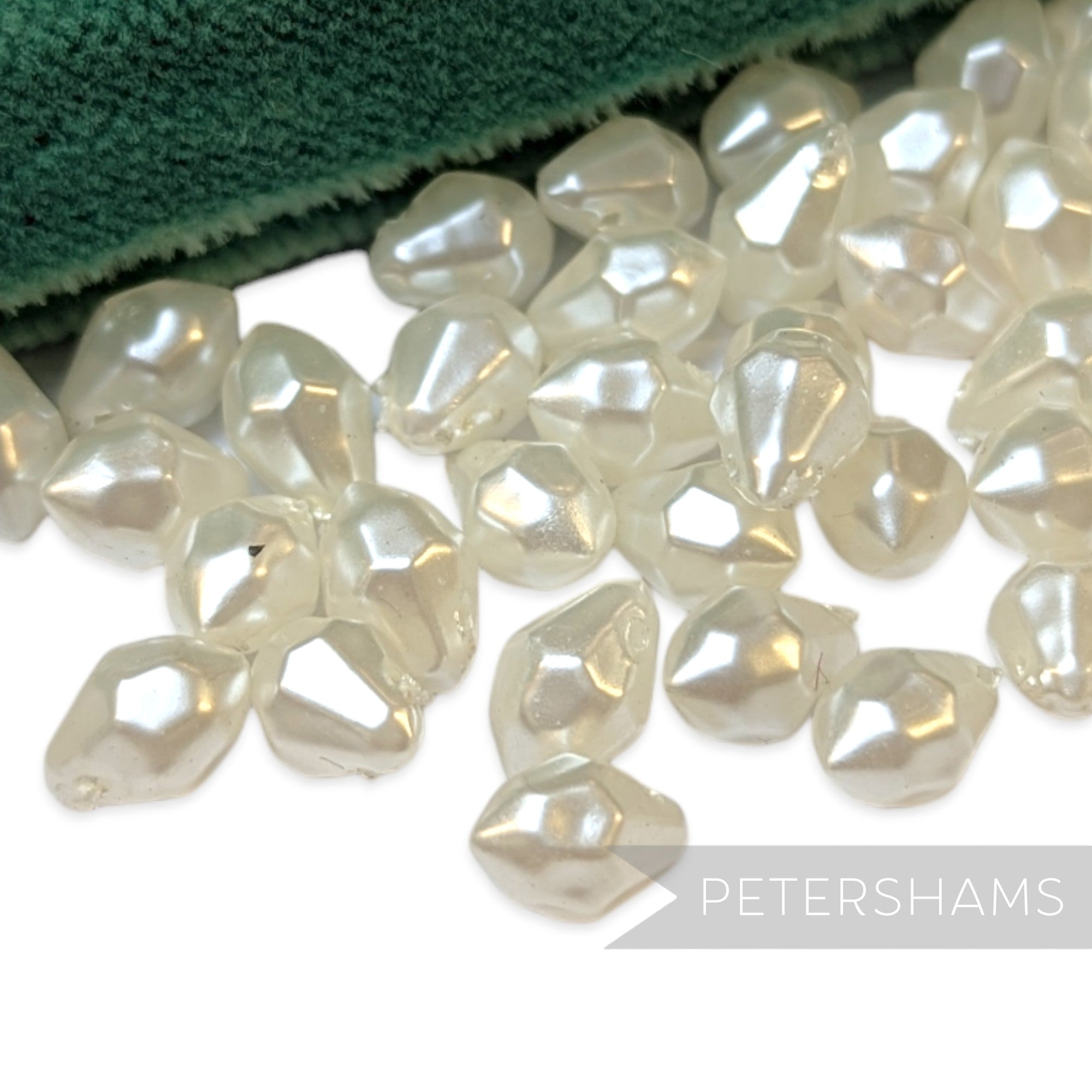 Vintage 1960/70's 10x6mm Plump Faceted Teardrop Bead - 72 Beads