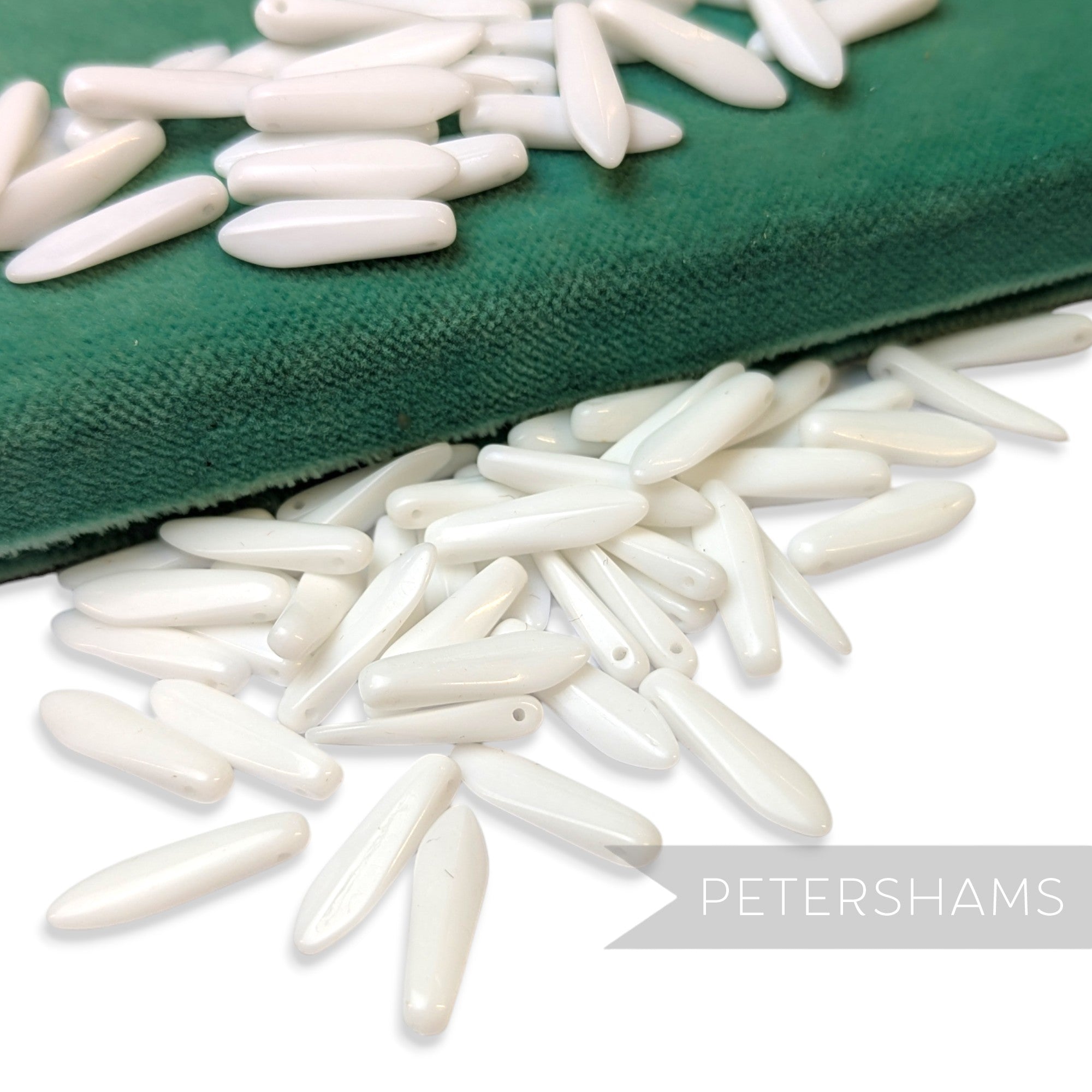 Vintage 1960/70's 20x5mm Glass Arrowhead Beads - Approx. 72 Pieces