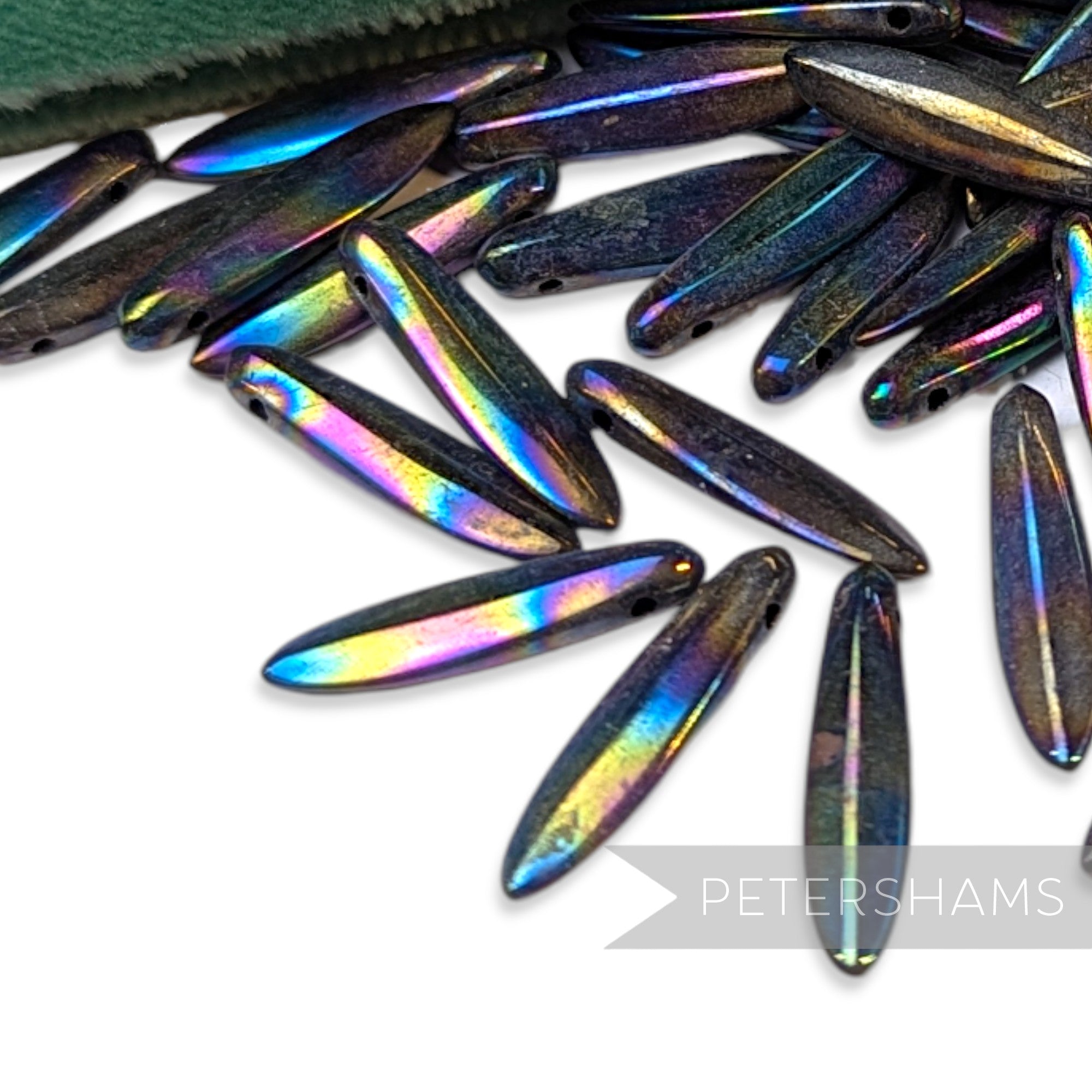 Vintage 1960/70's 20x5mm Glass Arrowhead Beads - Approx. 72 Pieces