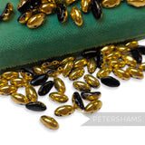 Vintage 1960/70's Glass 10x5mm Flatback Bean Beads - 72 Beads