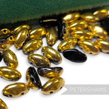 Vintage 1960/70's Glass 10x5mm Flatback Bean Beads - 72 Beads