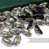 Vintage 1960/70's Glass 10x5mm Flatback Bean Beads - 72 Beads