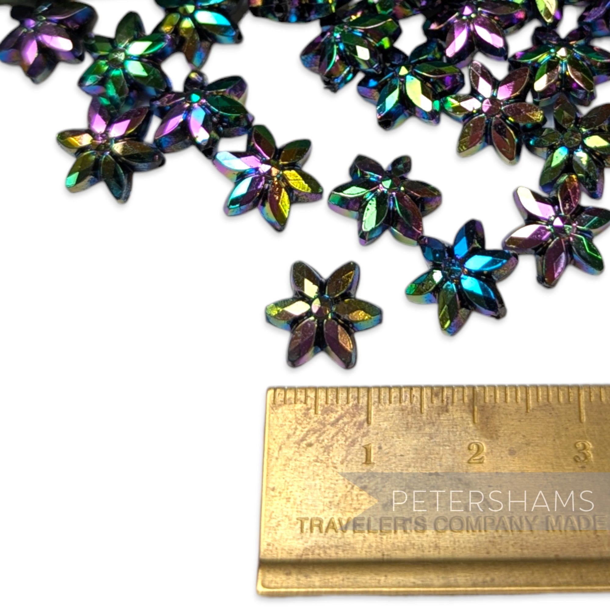 Vintage 1960/70's 10x10mm Classic Flower Beads - 36 Pieces