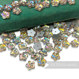 Vintage 1970/80's Iridescent Glass Swirl Flower Bead - 72 Pieces