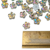 Vintage 1970/80's Iridescent Glass Swirl Flower Bead - 72 Pieces
