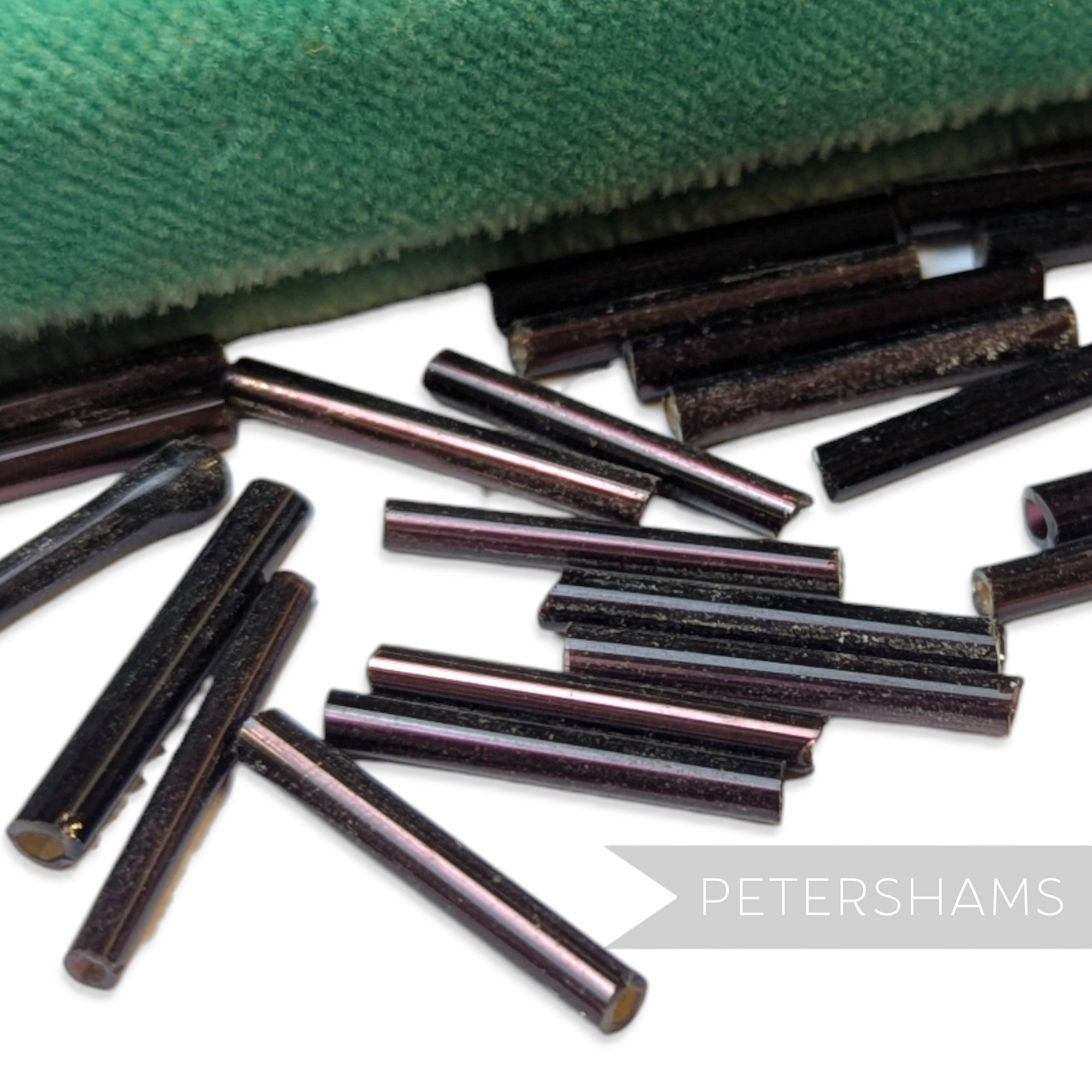 20mm Vintage Long Glass Bugle Beads - 36 Pieces