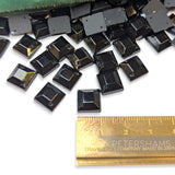 Vintage 1960/70's 9mm Glass Bevelled Square Beads - 72 Pieces