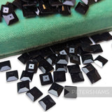 Vintage 1960/70's 7mm Glass Bevelled Square Beads - 72 Pieces