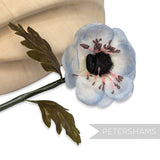 'Antozo' Vintage 1960s Silk 6.5cm Anemone Flower Wired Flower