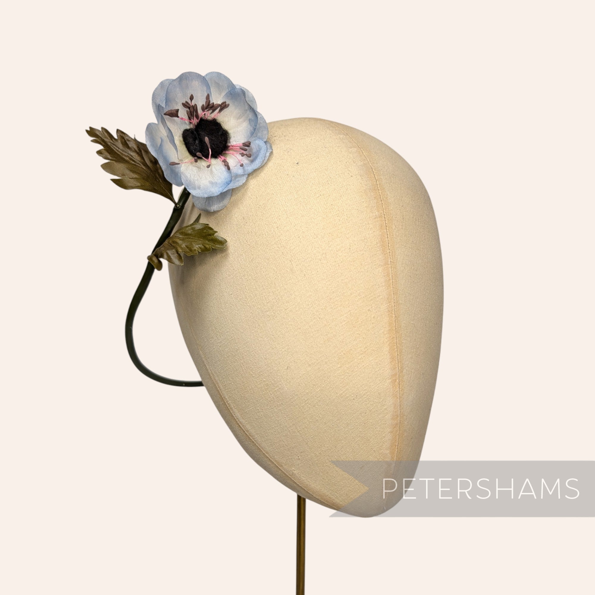 'Antozo' Vintage 1960s Silk 6.5cm Anemone Flower Wired Flower