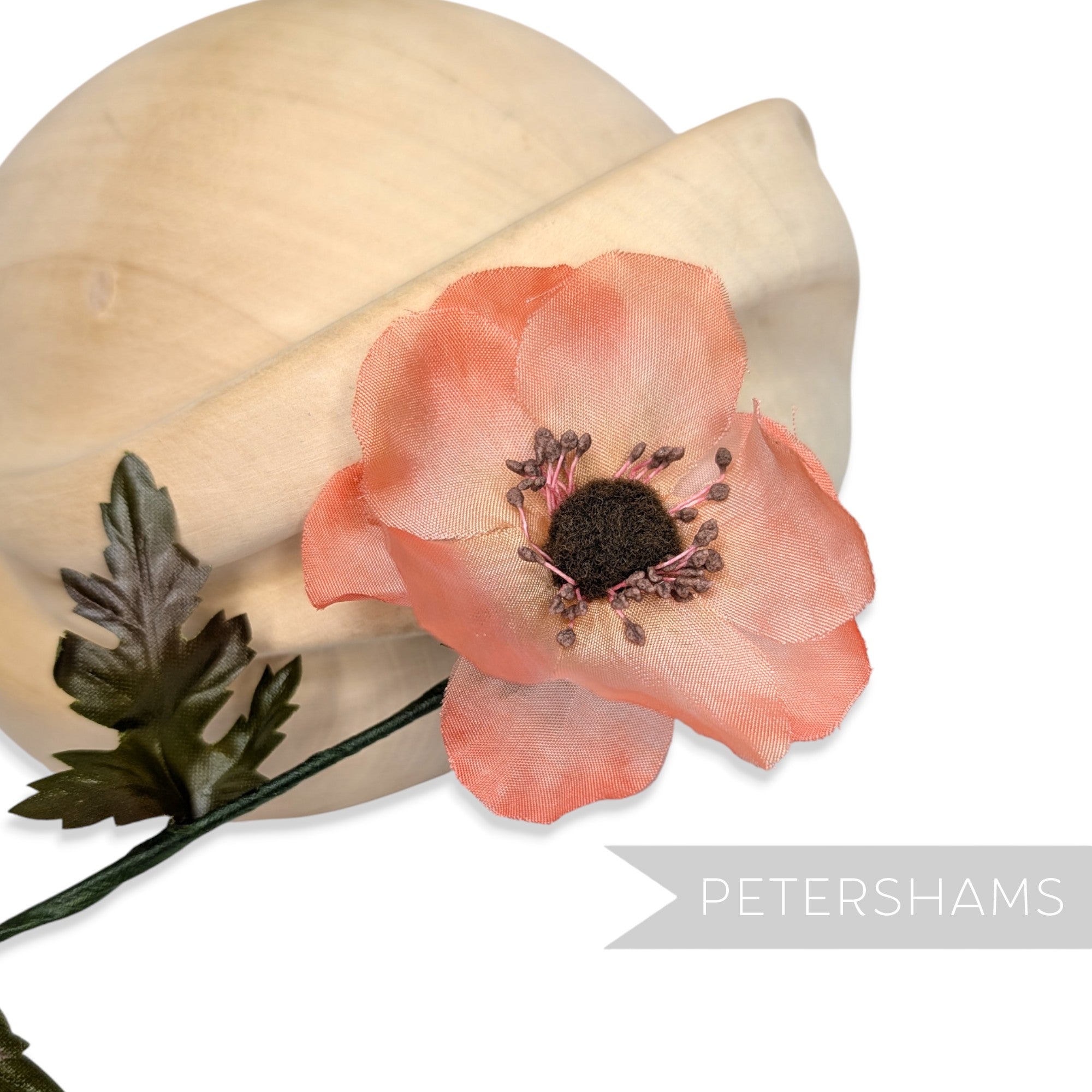 'Jolie' Vintage Japanese 1960s Silk 8cm Anemone Flower Wired Flower