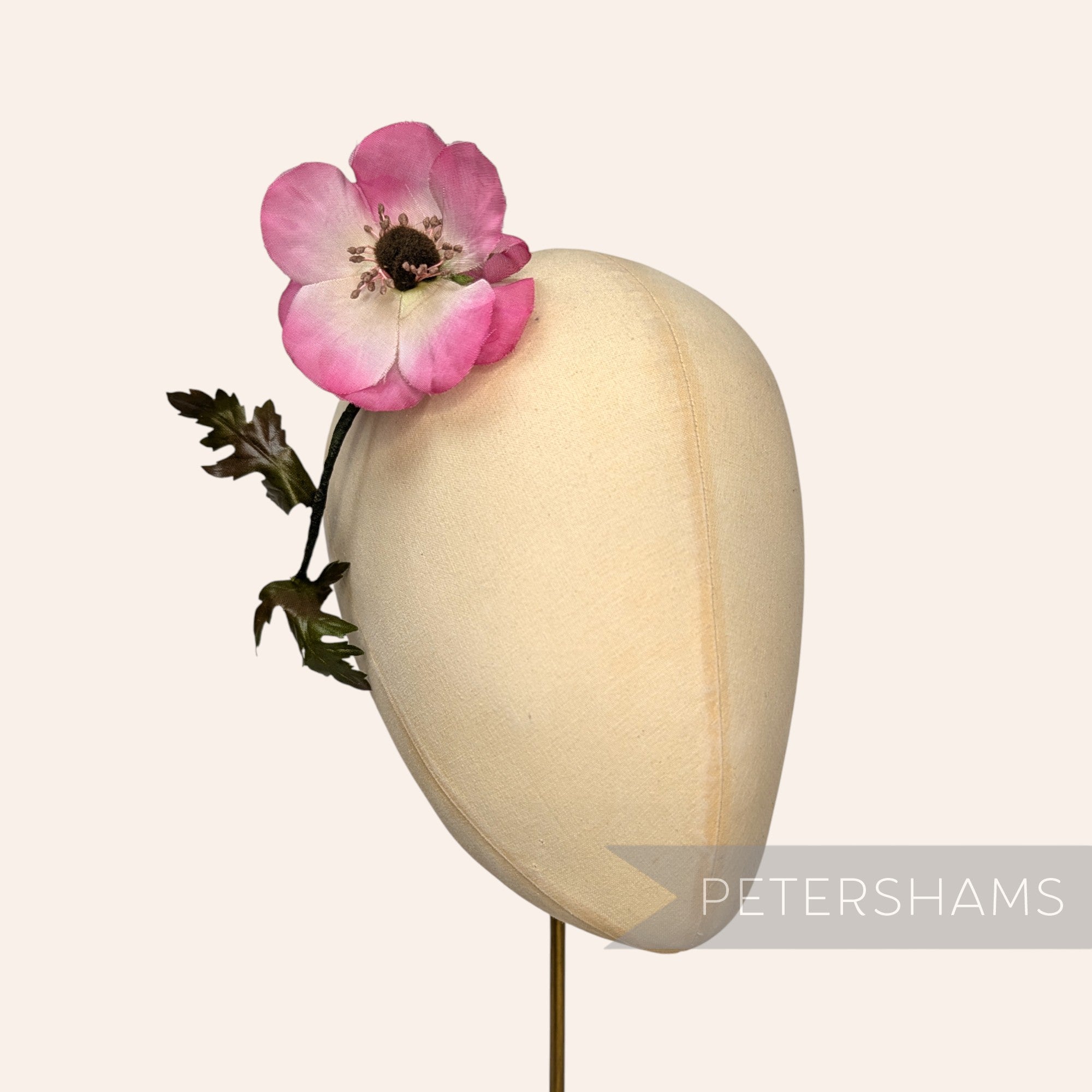 'Jolie' Vintage Japanese 1960s Silk 8cm Anemone Flower Wired Flower