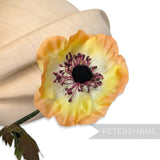 'Jolie' Vintage Japanese 1960s Silk 8cm Anemone Flower Wired Flower