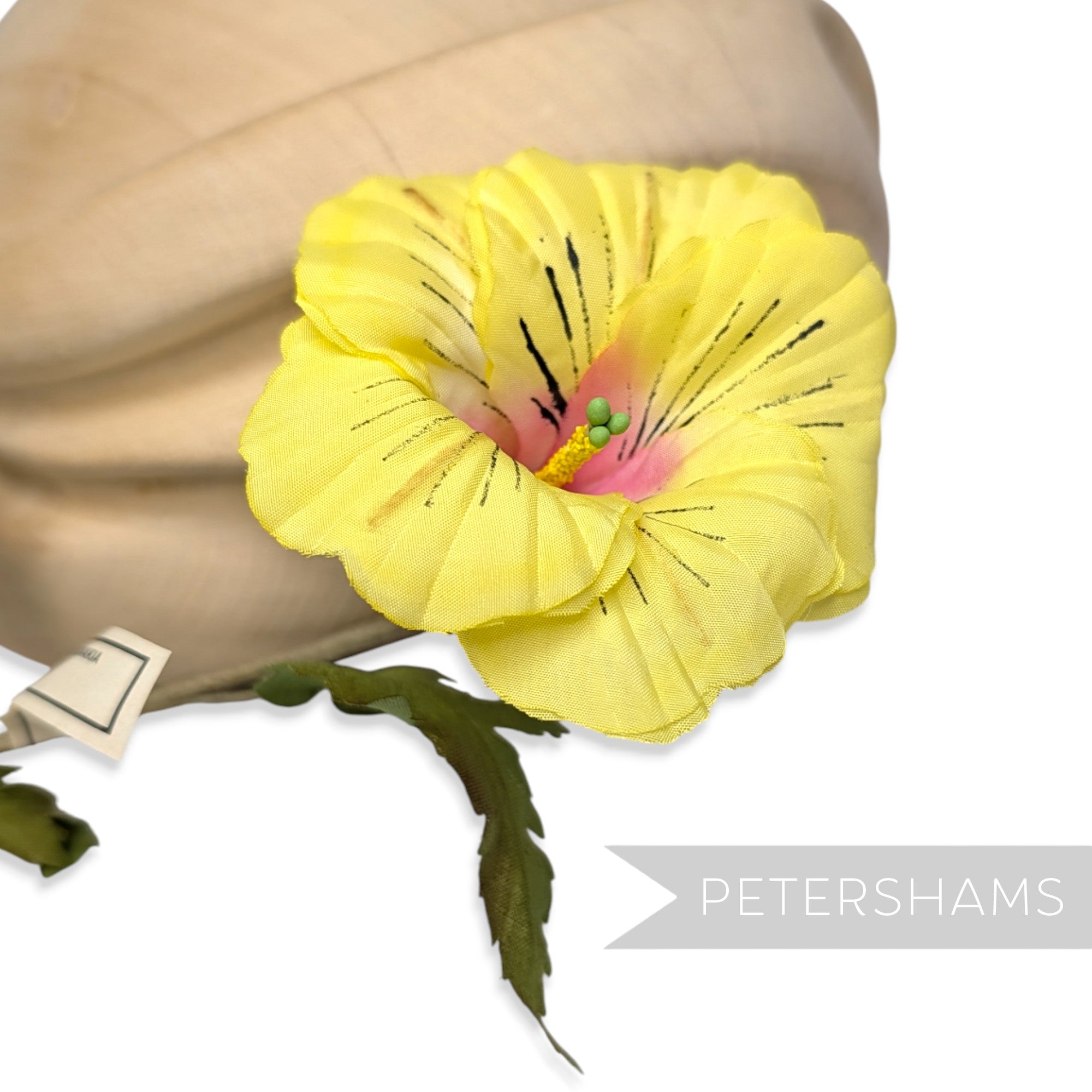 'Pua' Vintage Czech 1960/70s Silk 10cm Hibiscus Flower