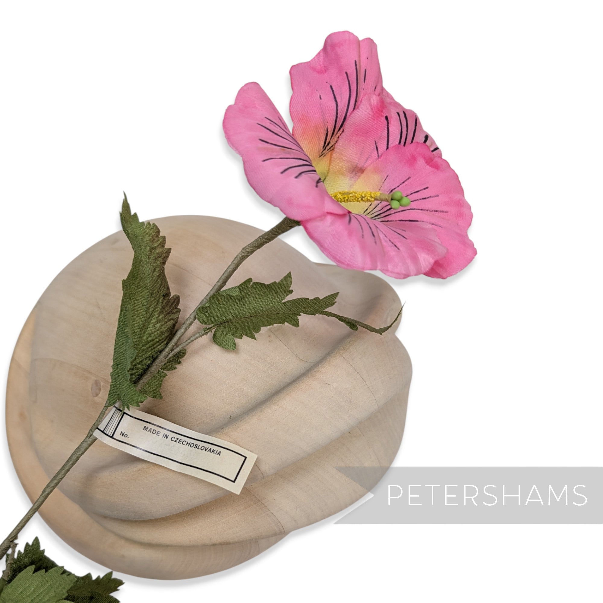 'Pua' Vintage Czech 1960/70s Silk 10cm Hibiscus Flower