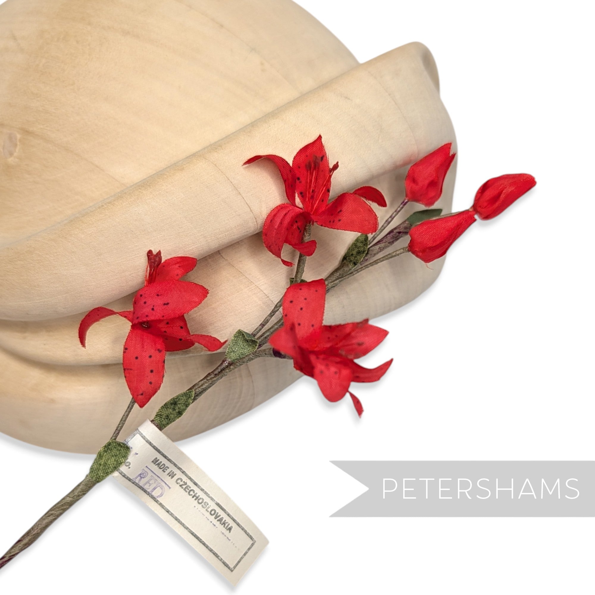 'Tygr' Vintage Czech 1960/70s Mini Tiger Lily Silk Flower Mount