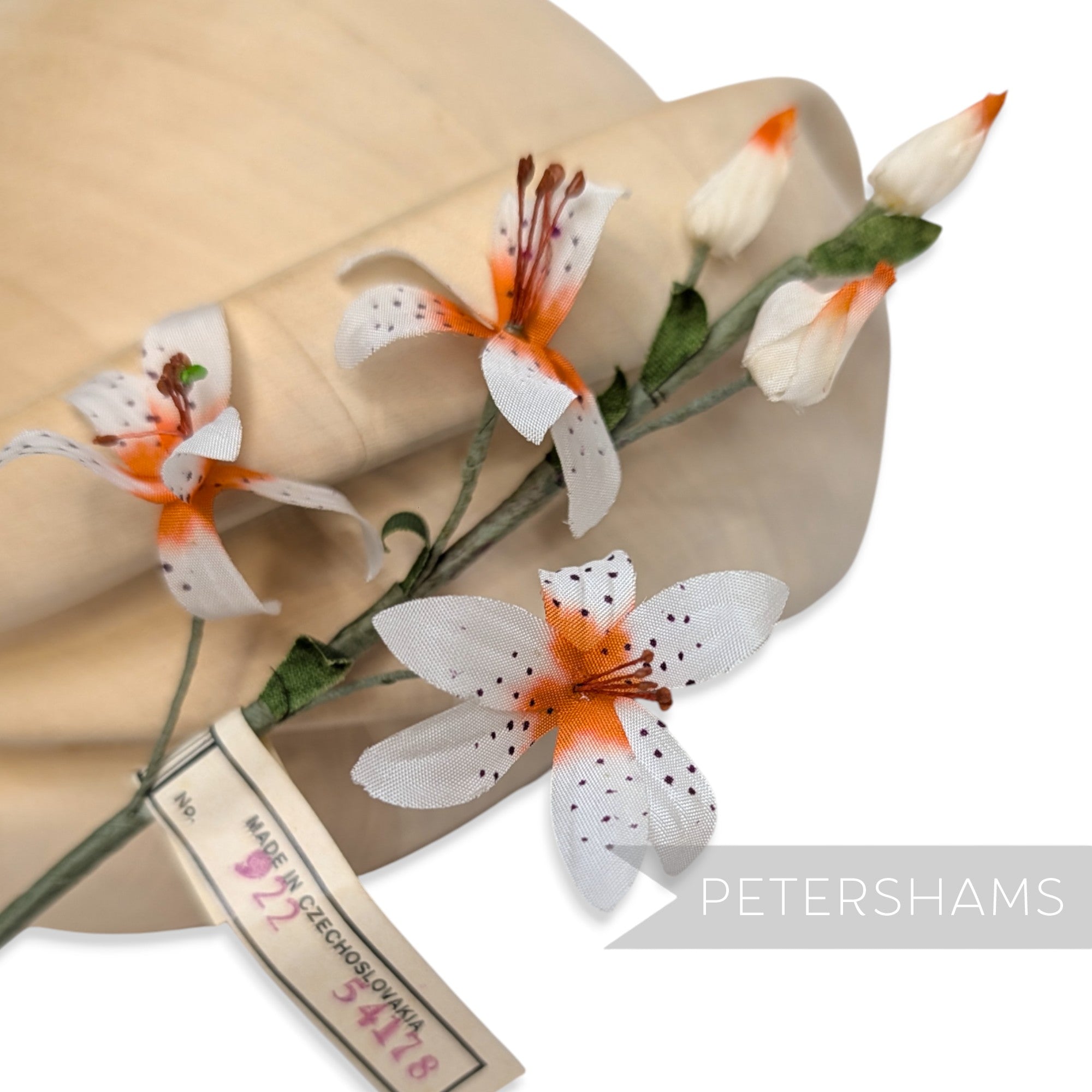 'Tygr' Vintage Czech 1960/70s Mini Tiger Lily Silk Flower Mount