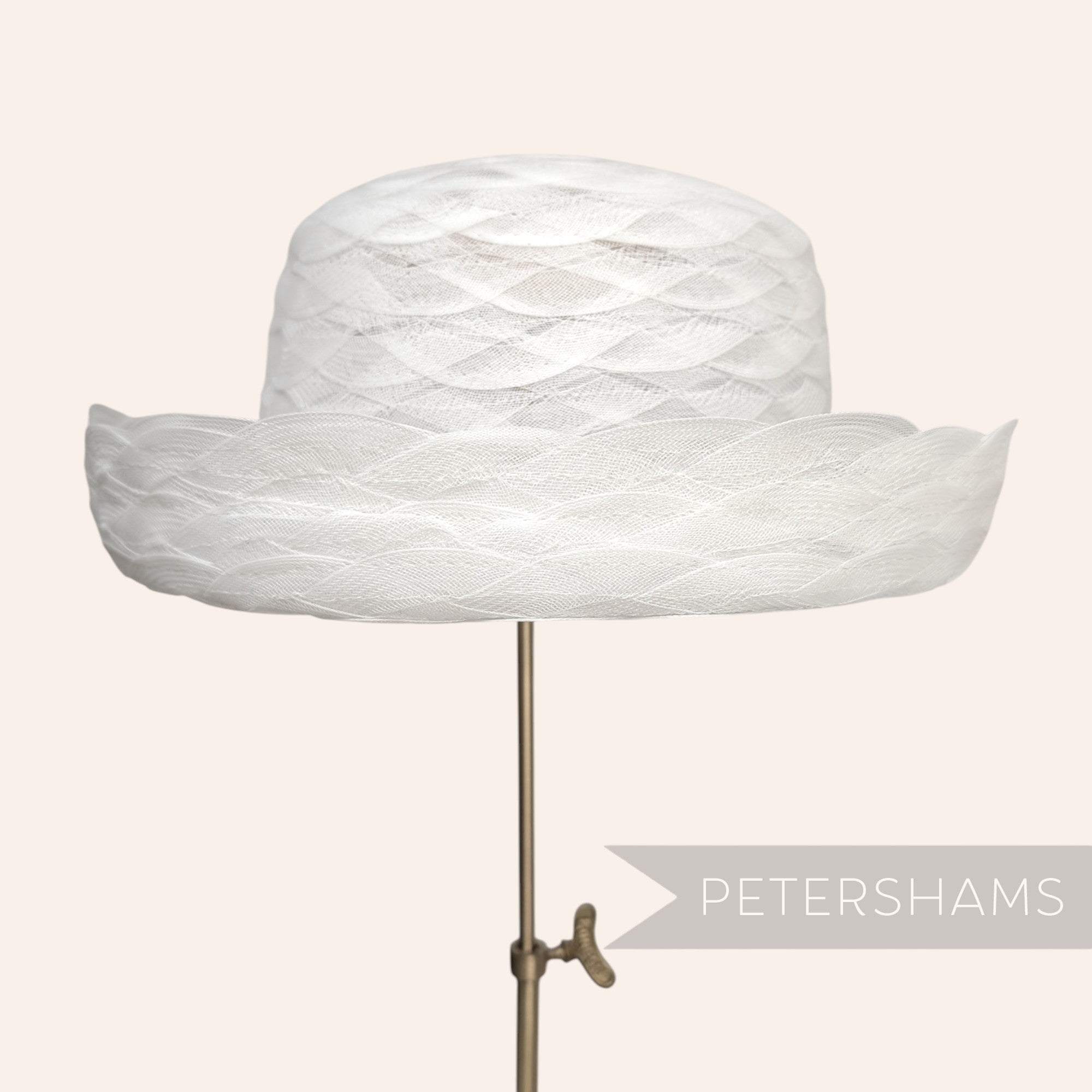 Untrimmed Vintage 1980s Upturned Brim Scallop Wave Crinoline Hat