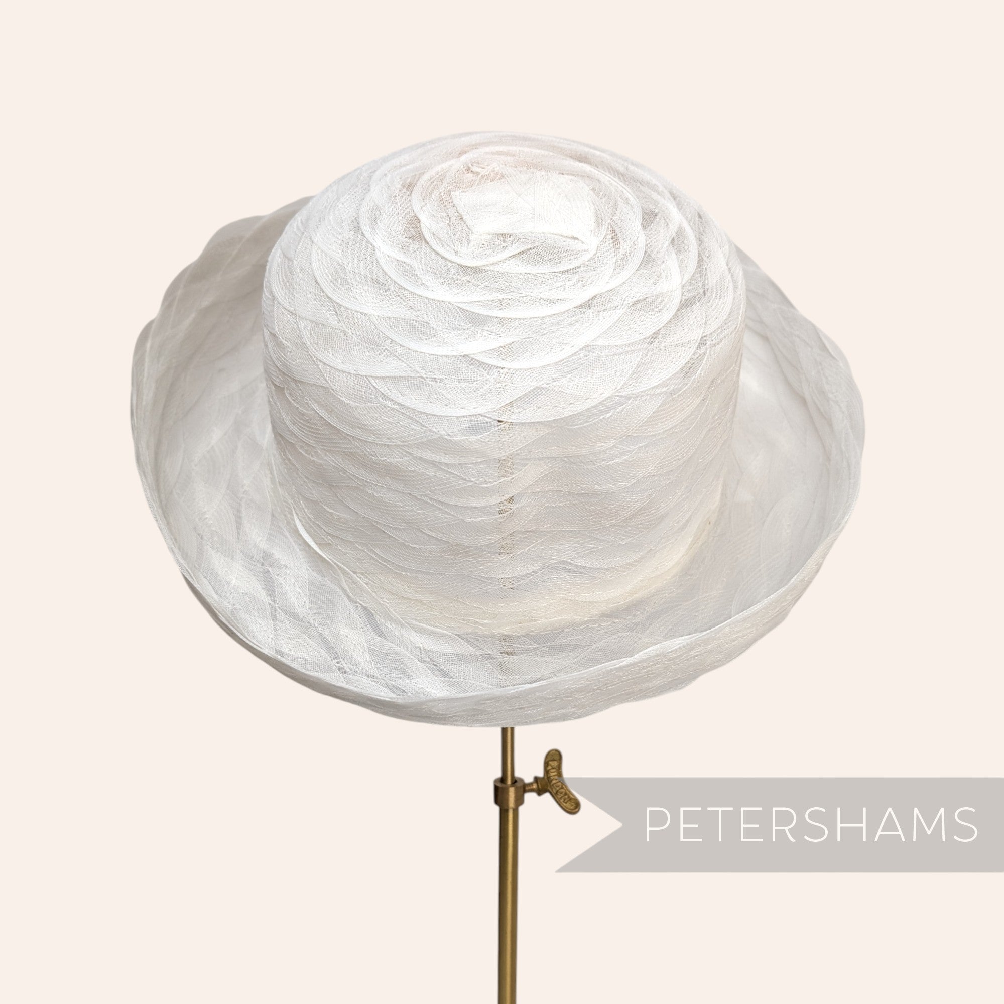 Untrimmed Vintage 1980s Upturned Brim Scallop Wave Crinoline Hat