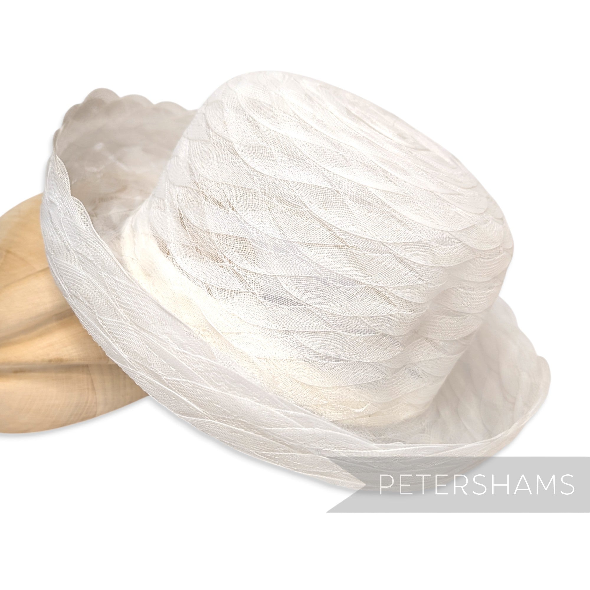 Untrimmed Vintage 1980s Upturned Brim Scallop Wave Crinoline Hat