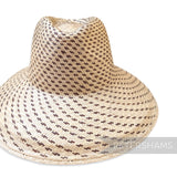 Imperfect Partially Blocked Double Dash Vintage Ecuador Panama Straw Capeline - 11.5"