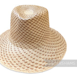 Imperfect Partially Blocked Double Dash Vintage Ecuador Panama Straw Capeline - 11.5"