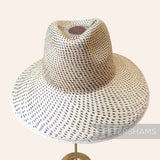 Partially Blocked Double Circle Vintage Ecuador Panama Straw Capeline - 11"