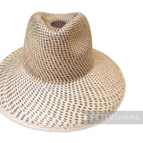 Partially Blocked Double Circle Vintage Ecuador Panama Straw Capeline - 11"