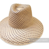 Partially Blocked Zig Zag Top Vintage Ecuador Panama Straw Capeline - 12"