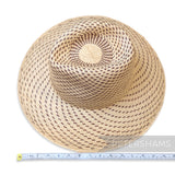 Partially Blocked Zig Zag Top Vintage Ecuador Panama Straw Capeline - 12"