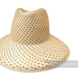 Partially Blocked Spiral Dash Vintage Ecuador Panama Straw Capeline - 11.5"