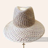 Partially Blocked Irregular Double Dash Vintage Ecuador Panama Straw Capeline - 11"