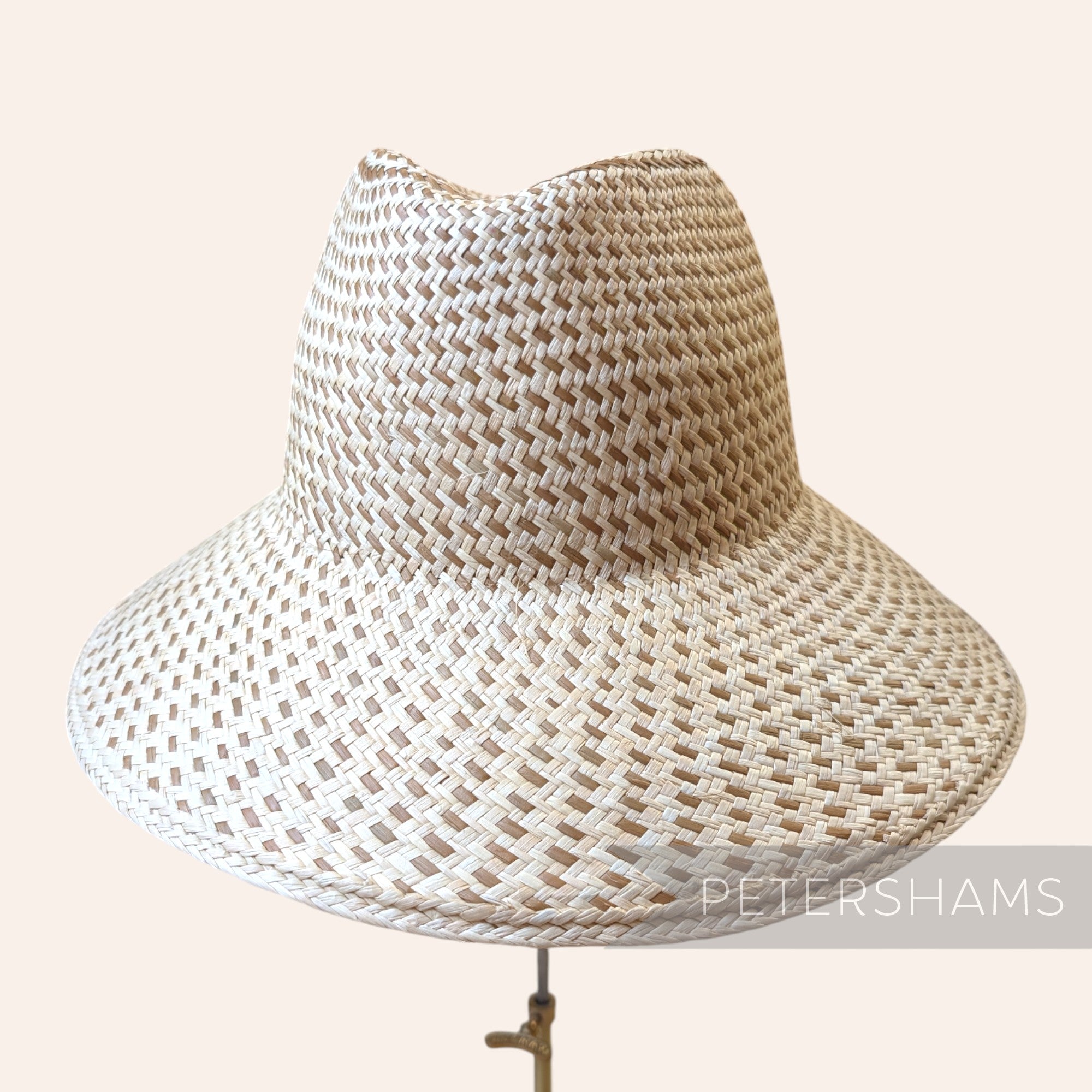 Partially Blocked Single Dash Vintage Ecuador Panama Straw Capeline - 11"