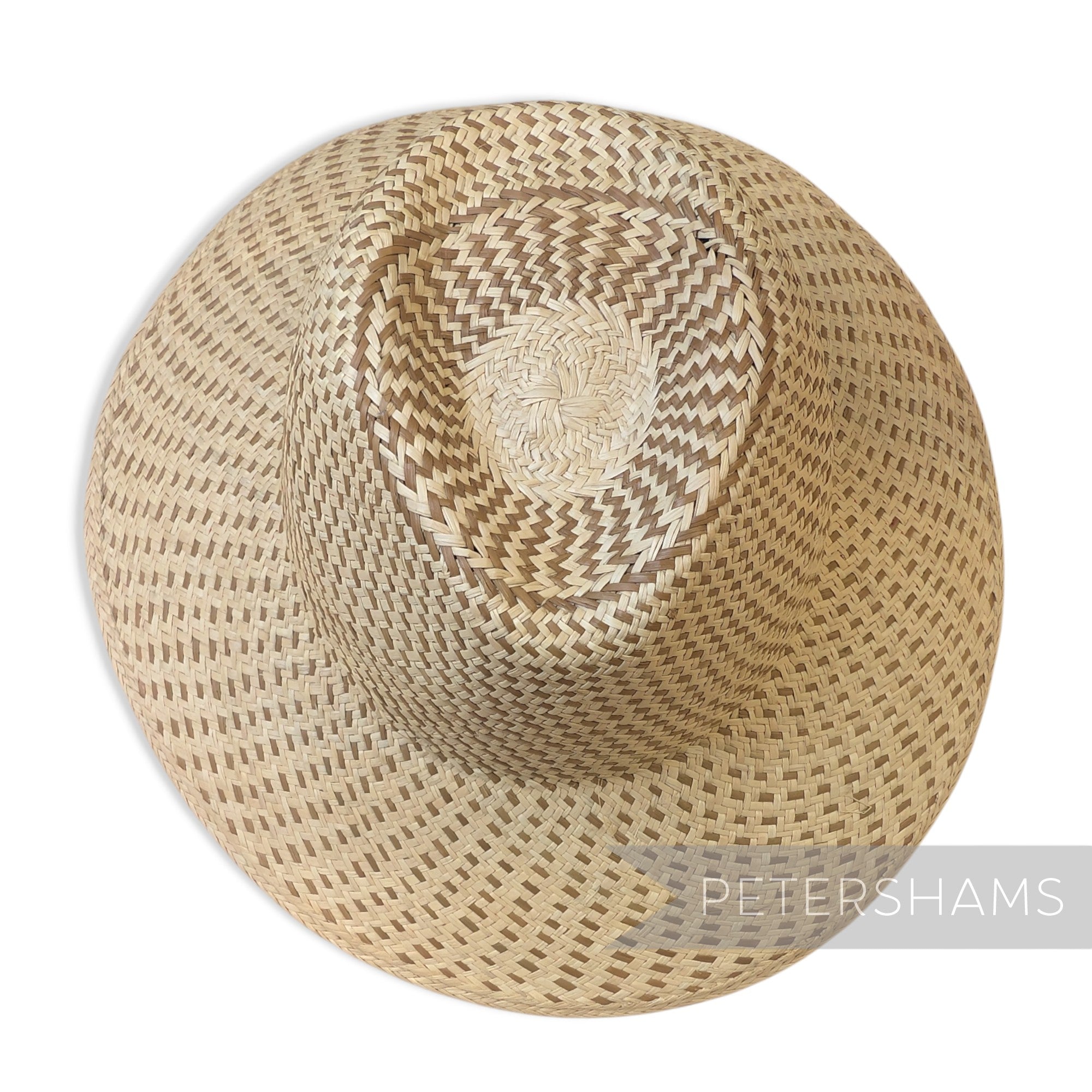 Partially Blocked Single Dash Vintage Ecuador Panama Straw Capeline - 11"