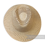 Partially Blocked Single Dash Vintage Ecuador Panama Straw Capeline - 11"