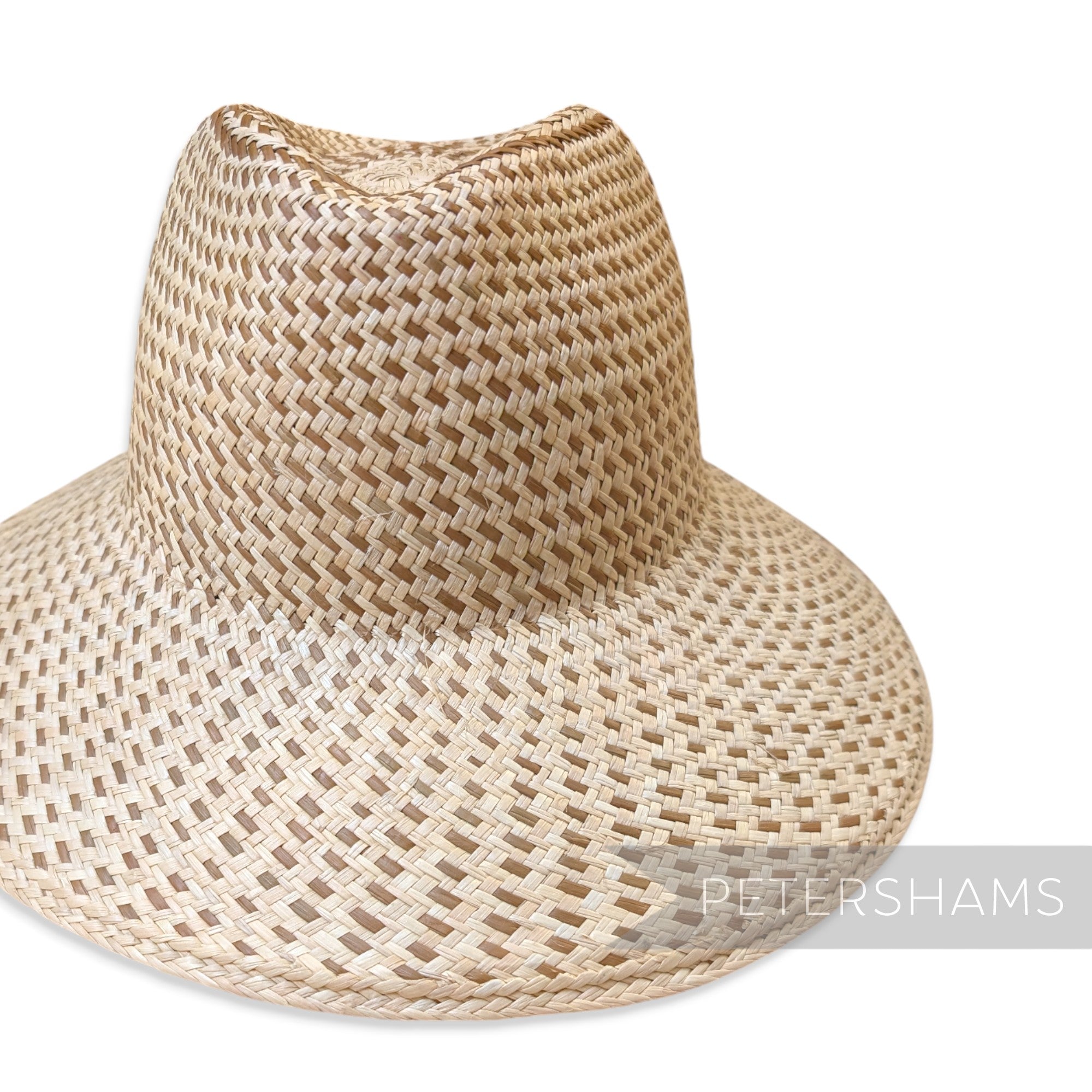 Partially Blocked Single Dash Vintage Ecuador Panama Straw Capeline - 11"