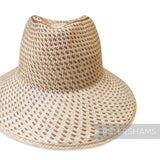 Partially Blocked Single Dash Vintage Ecuador Panama Straw Capeline - 11"