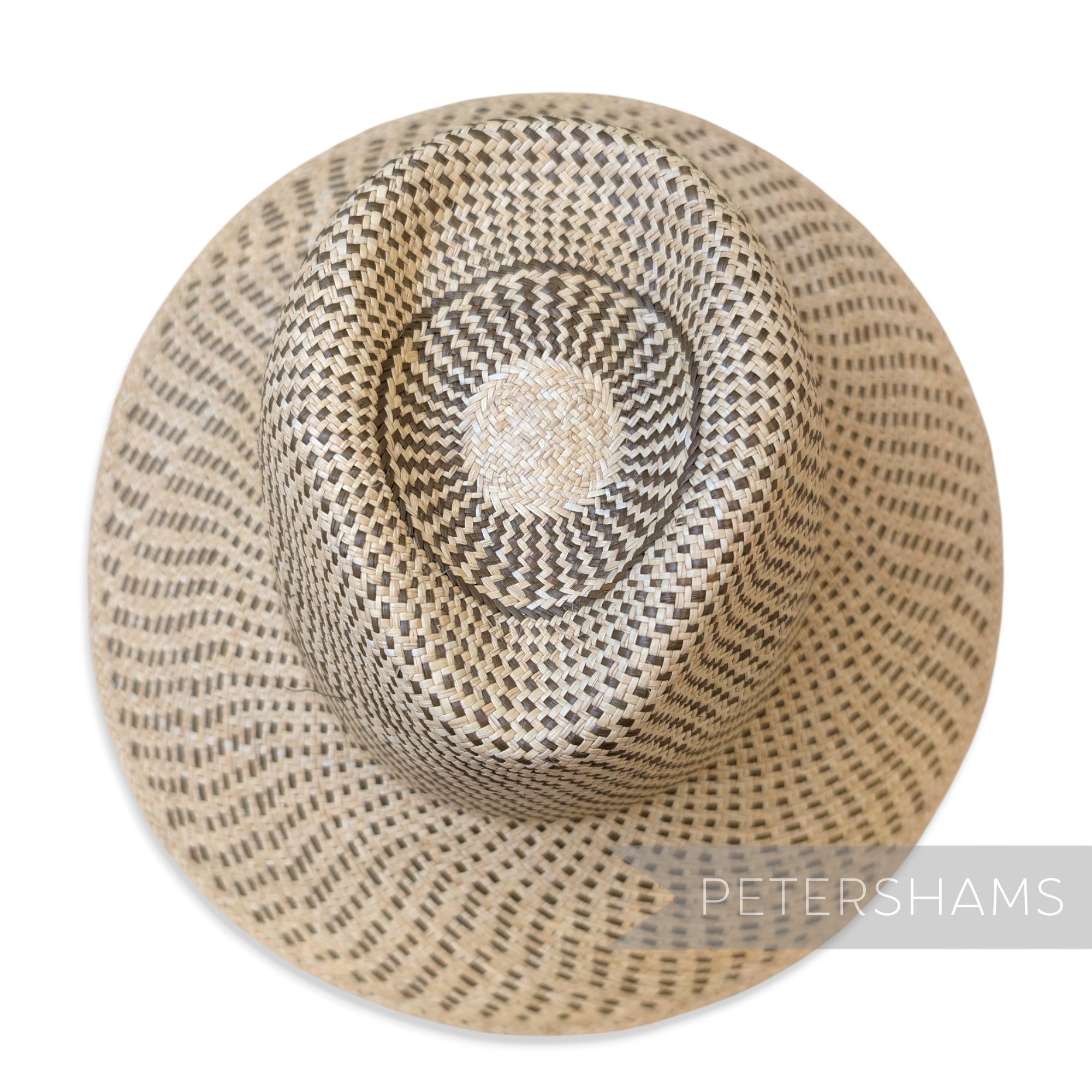 Partially Blocked Single Dash Vintage Ecuador Panama Straw Capeline - 11"