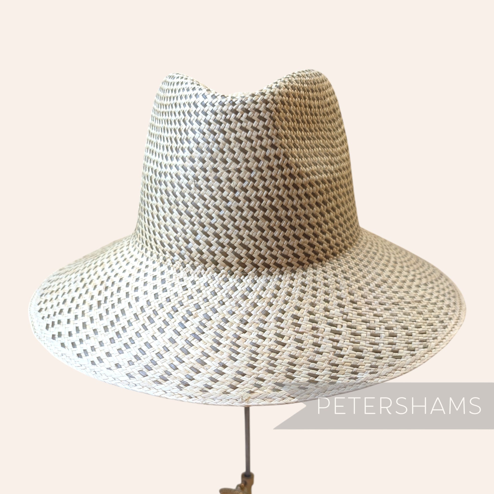 Partially Blocked Single Dash Vintage Ecuador Panama Straw Capeline - 11"