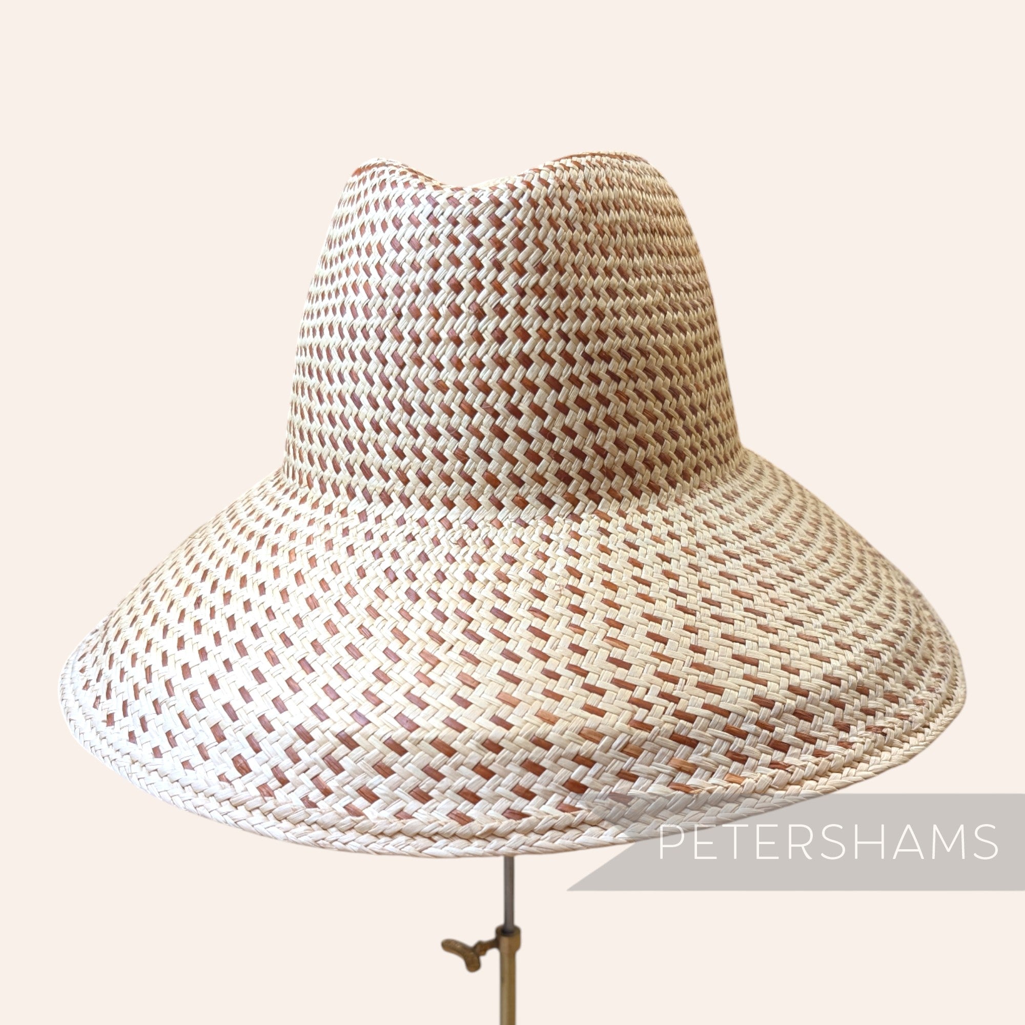 Partially Blocked Single Dash Vintage Ecuador Panama Straw Capeline - 11.5"