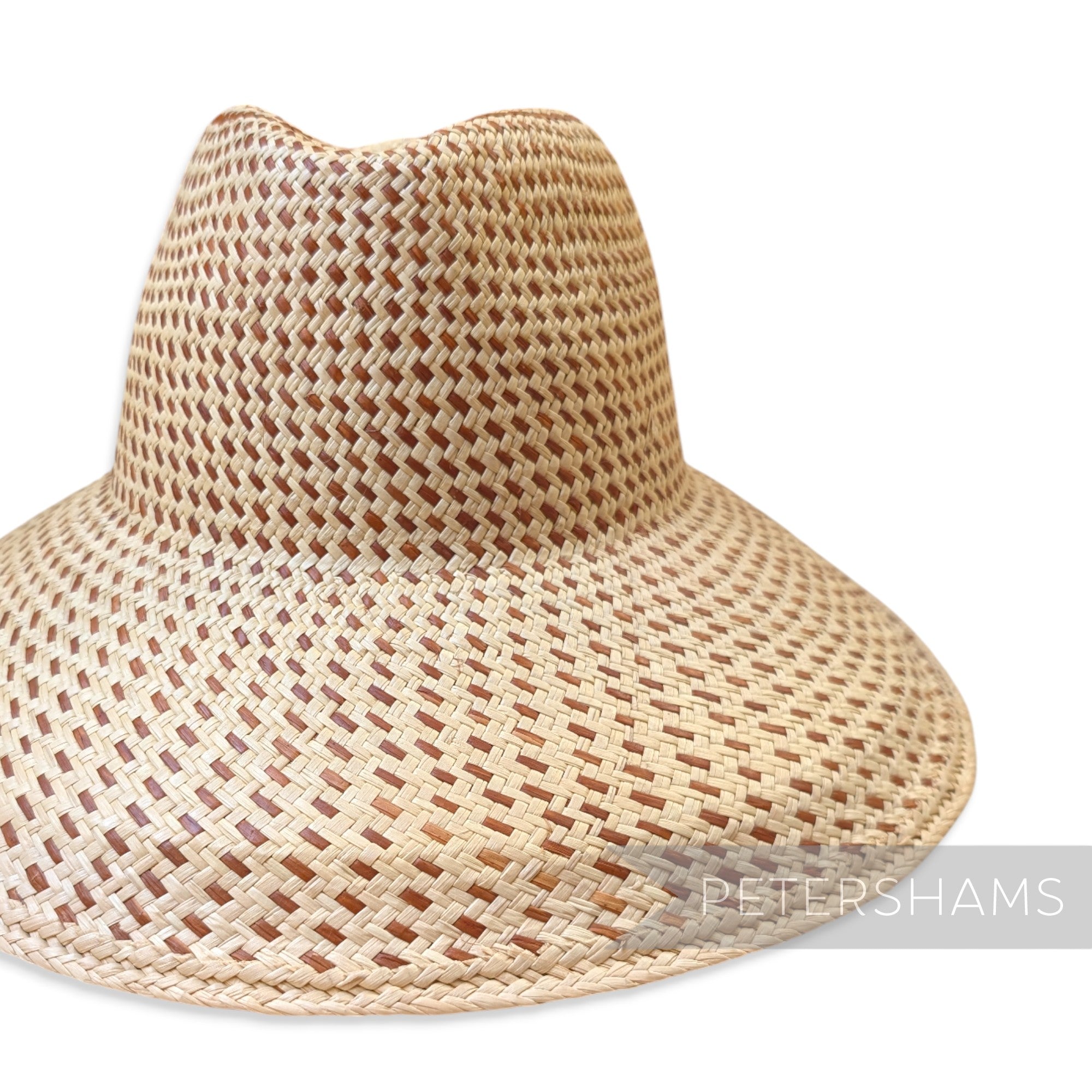 Partially Blocked Single Dash Vintage Ecuador Panama Straw Capeline - 11.5"