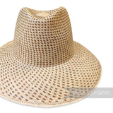 Partially Blocked Single Dash Vintage Ecuador Panama Straw Capeline - 11"