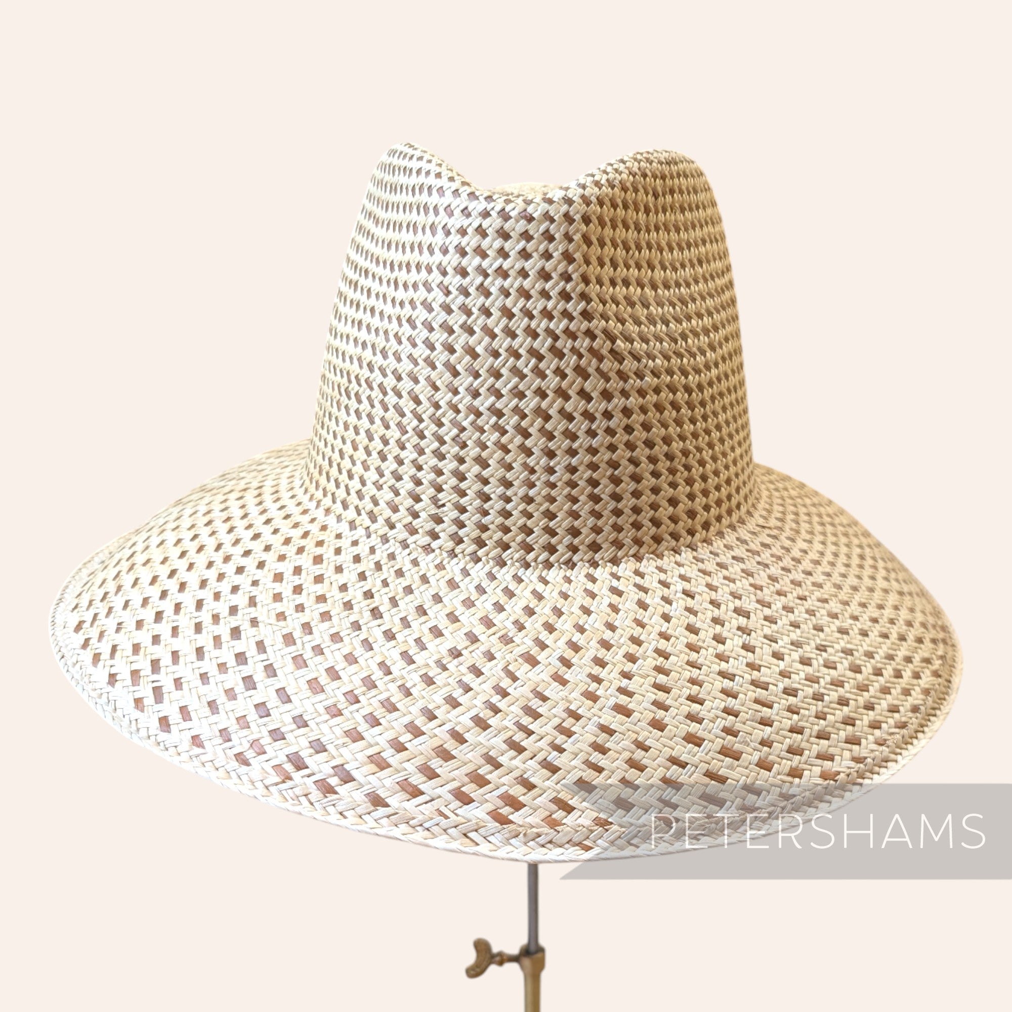 Partially Blocked Single Dash Vintage Ecuador Panama Straw Capeline - 11"