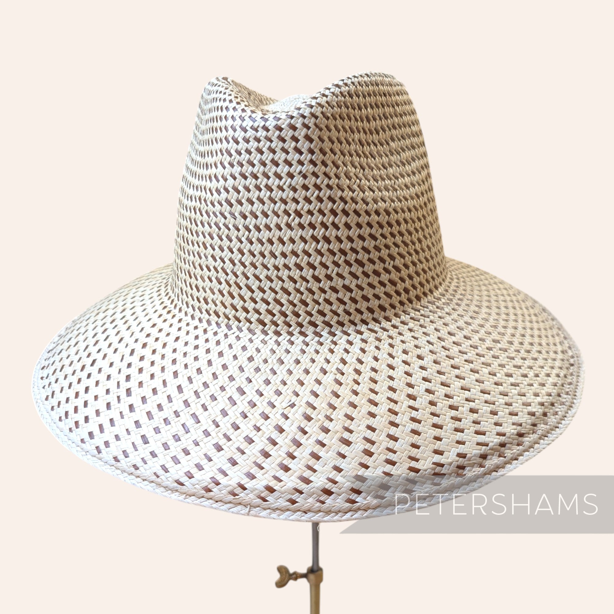 Partially Blocked Single Dash Vintage Ecuador Panama Straw Capeline - 11"