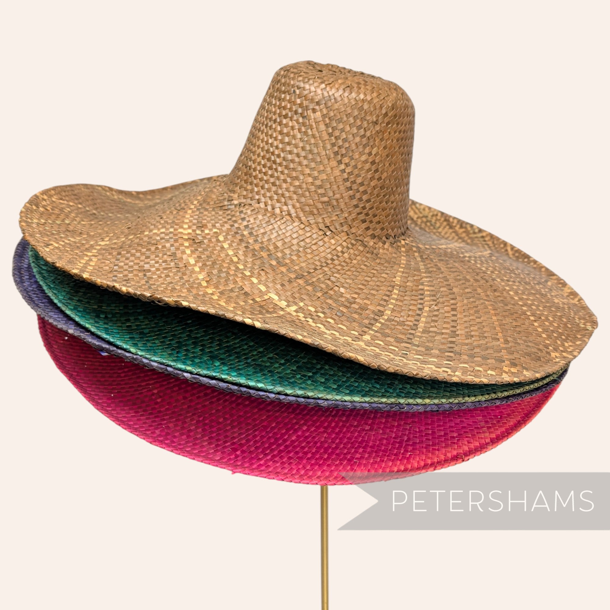 Imperfect Super Duper XL Strip Straw Capeline - 15"