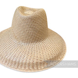 Partially Blocked Single Dash Vintage Ecuador Panama Straw Capeline - 12"